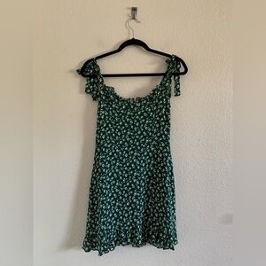 Reformation Christine Dress Green Floral Susanna Mini Tie Strap Size 6